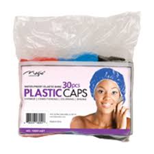 Magic Collection Plastic Shower Cap Assorted Colours 30pc - 18051AST