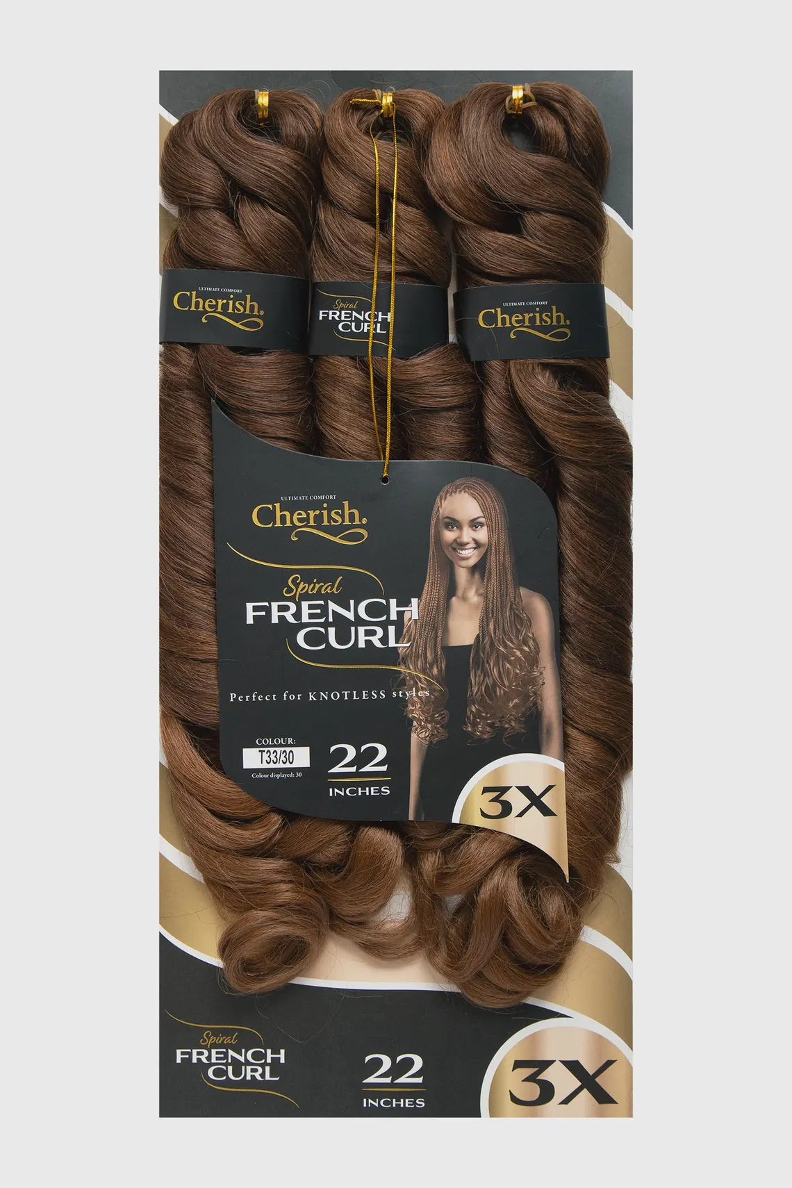 Cherish 3X Spiral French Curl Bulk 22in - T1B/30/33