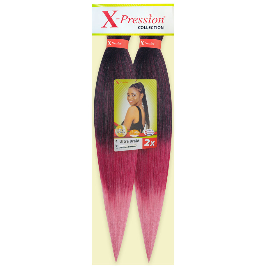 Xpression Ultra Braid Pre Stretched 2 x 46'' - T3/OM/Plum Blossom