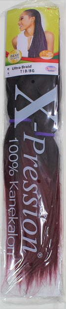 Xpression Ultra Braid Pre Stretched 2 x 46'' - T1B/Burgundy